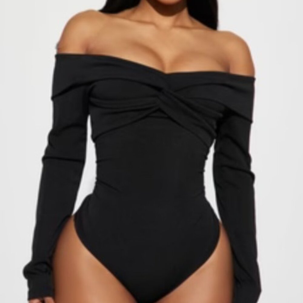 Busy Brunching Off Shoulder Bodysuit - Black Size: L